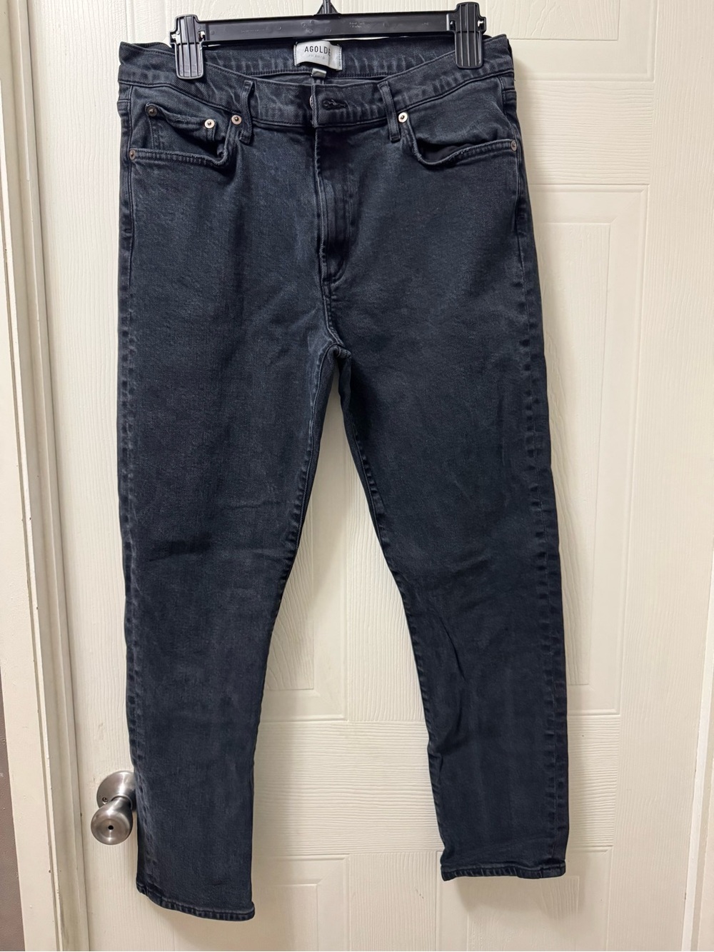 Agolde Men's Dark Charcoal Slim Straight Jeans